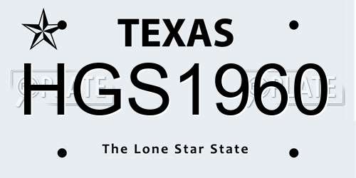 HGS1960 Texas License Plate
