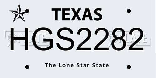 HGS2282 Texas License Plate