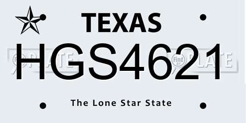 HGS4621 Texas License Plate