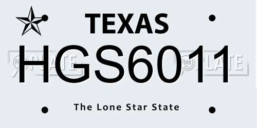 HGS6011 Texas License Plate