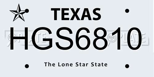 HGS6810 Texas License Plate