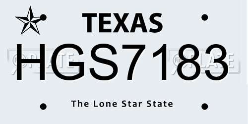 HGS7183 Texas License Plate