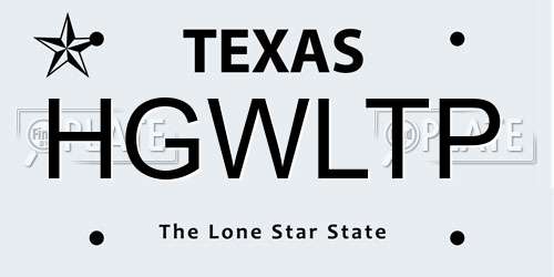 HGWLTP Texas License Plate