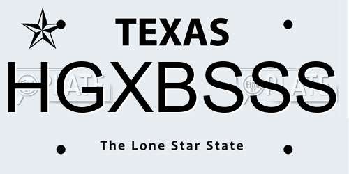 HGXBSSS Texas License Plate