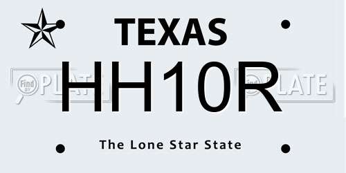 HH10R Texas License Plate