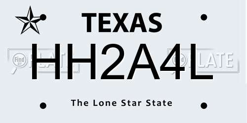 HH2A4L Texas License Plate