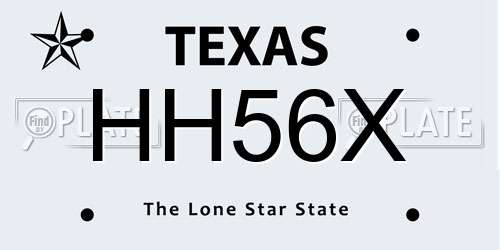 HH56X Texas License Plate