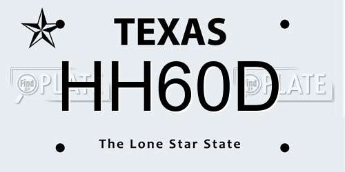 HH60D Texas License Plate