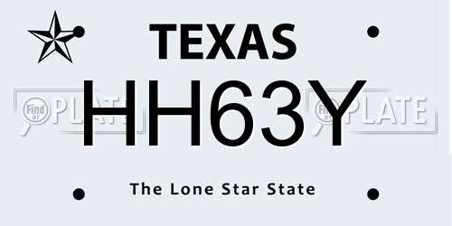 HH63Y Texas License Plate