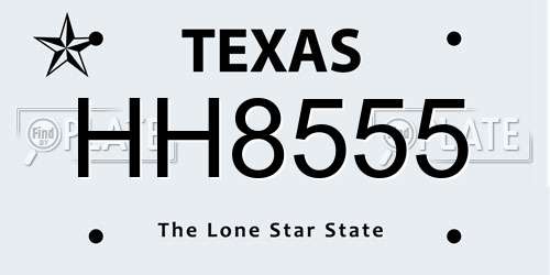 HH8555 Texas License Plate