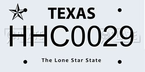 HHC0029 Texas License Plate