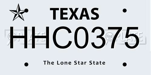 HHC0375 Texas License Plate
