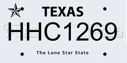 HHC1269 Texas License Plate