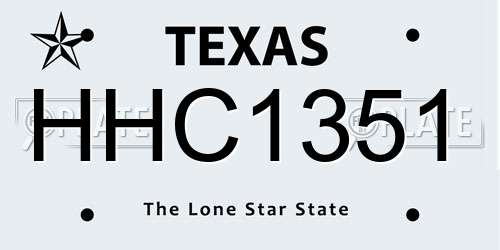 HHC1351 Texas License Plate