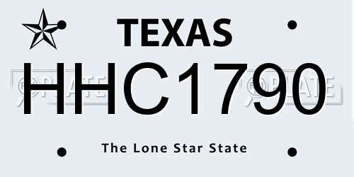 HHC1790 Texas License Plate