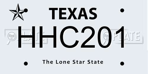 HHC201 Texas License Plate