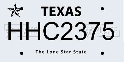 HHC2375 Texas License Plate
