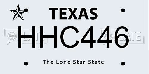 HHC446 Texas License Plate