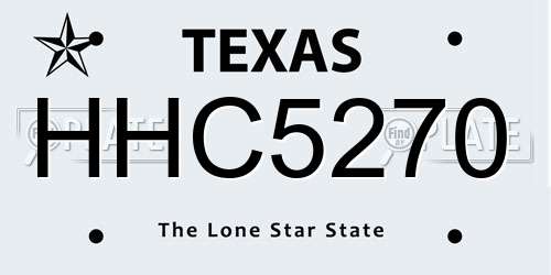 HHC5270 Texas License Plate