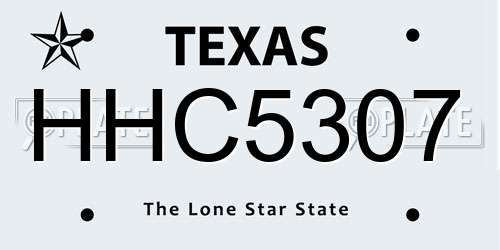 HHC5307 Texas License Plate