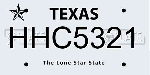 HHC5321 Texas License Plate