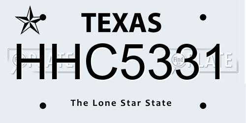 HHC5331 Texas License Plate