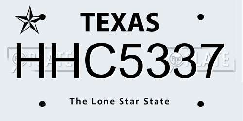HHC5337 Texas License Plate