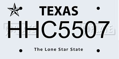 HHC5507 Texas License Plate
