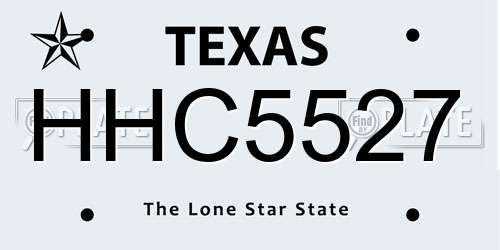 HHC5527 Texas License Plate