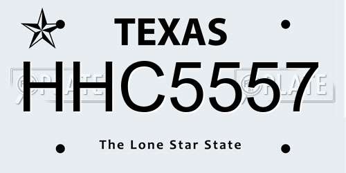 HHC5557 Texas License Plate