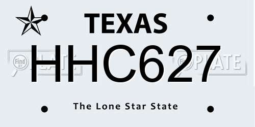 HHC627 Texas License Plate