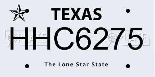 HHC6275 Texas License Plate
