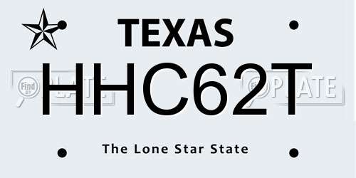 HHC62T Texas License Plate