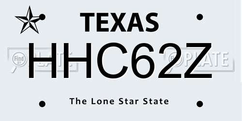 HHC62Z Texas License Plate