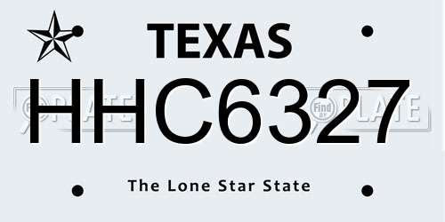 HHC6327 Texas License Plate