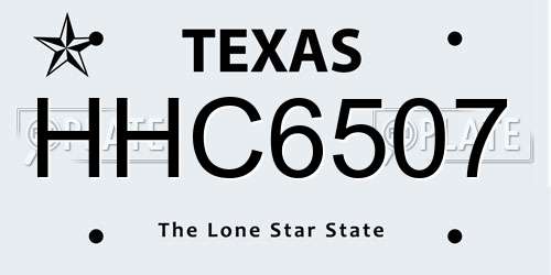 HHC6507 Texas License Plate