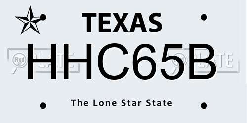 HHC65B Texas License Plate