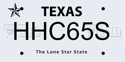HHC65S Texas License Plate