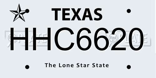 HHC6620 Texas License Plate