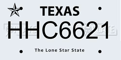 HHC6621 Texas License Plate