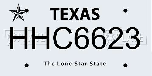 HHC6623 Texas License Plate