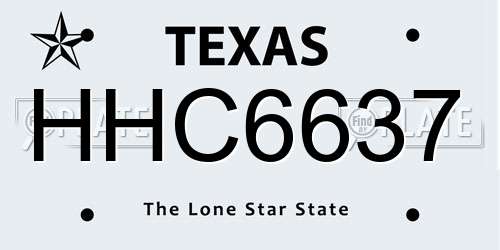 HHC6637 Texas License Plate