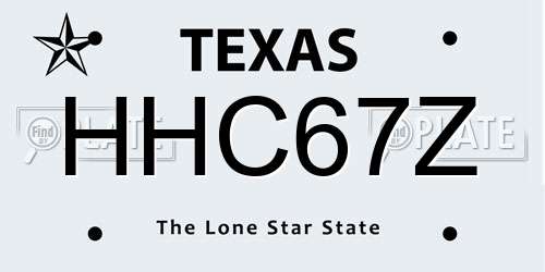 HHC67Z Texas License Plate