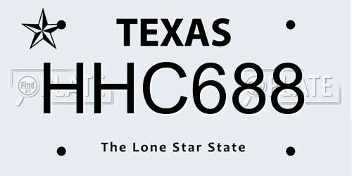 HHC688 Texas License Plate