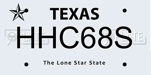 HHC68S Texas License Plate