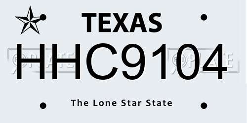 HHC9104 Texas License Plate