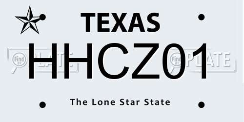 HHCZ01 Texas License Plate