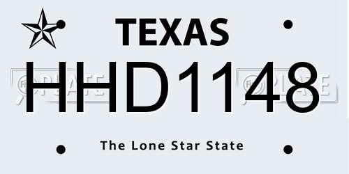 HHD1148 Texas License Plate