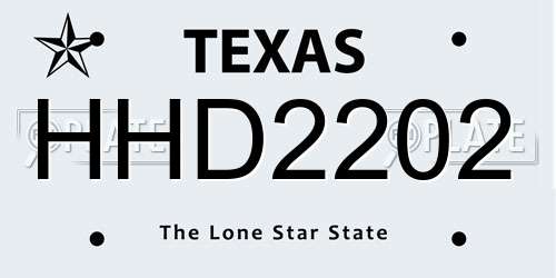 HHD2202 Texas License Plate