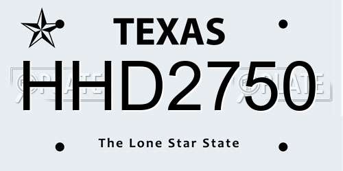 HHD2750 Texas License Plate